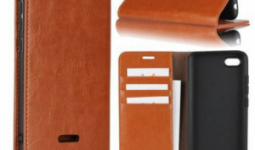 Xiaomi Redmi 6A, Notesz tok, Valódi bőr, Barna